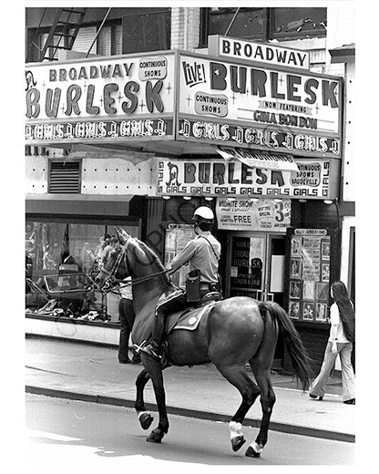 Horse Mounted Police Burlesk 1970s Manhattan