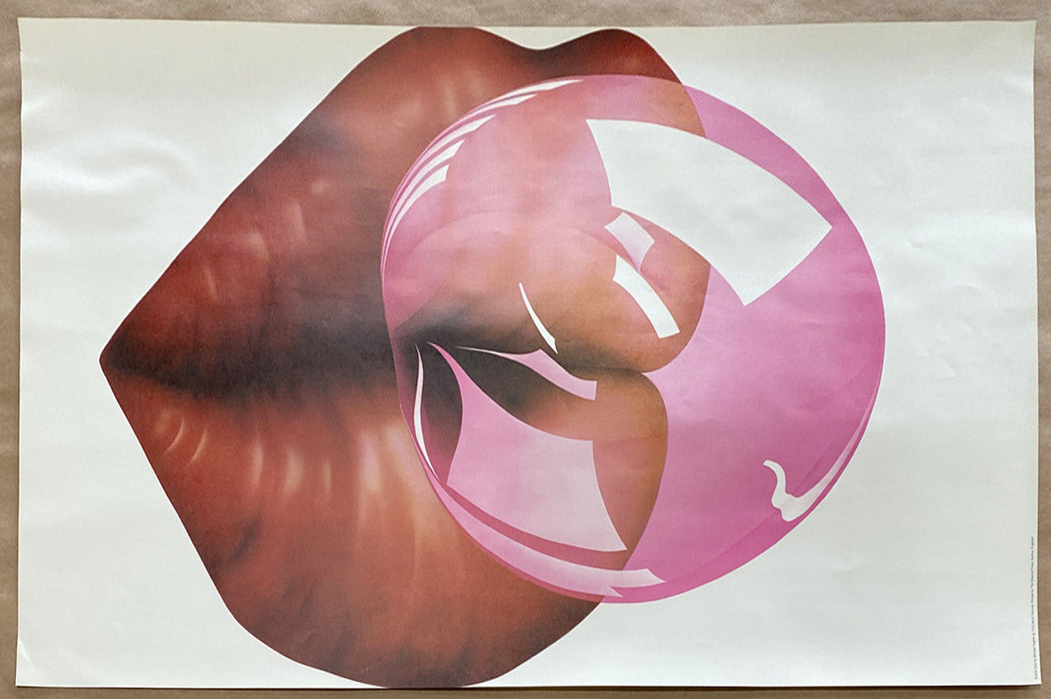 Michael English Vintage 1970 Fine Art Print Collectible Poster Bubble Gum