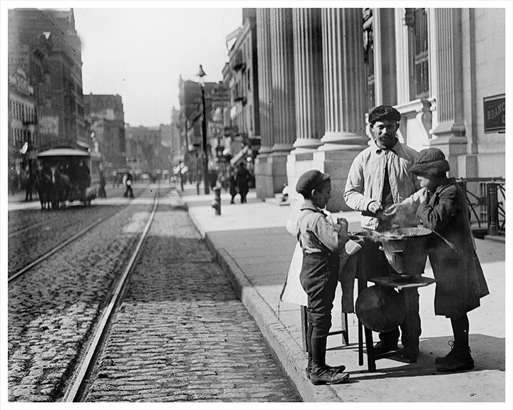 Peanut Vendor with Kids, NYC Manhattan 42nd Street - 1900