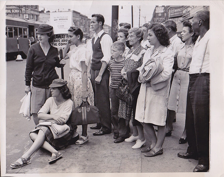Waiting at The Junction for the Green Line Bus to Rockaway, Flatlands - 1945