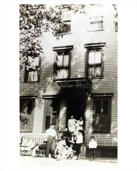 A family  infront of their building in Park Slope  - 1930 - Brooklyn NY Old Vintage Photos and Images