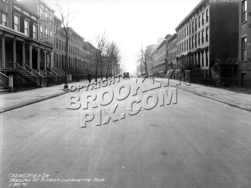 Adelphi Street south from Lafayette Avenue, 1931 Old Vintage Photos and Images