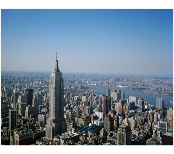 Aerial view of Lower Manhattan with the the Empire State Building Old Vintage Photos and Images