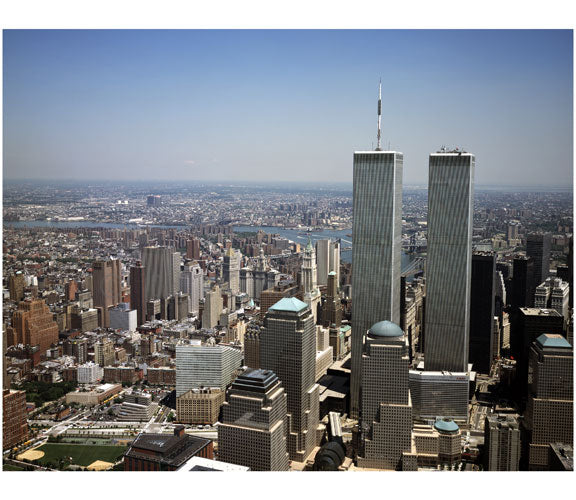 Aerial view of Lower Manhattan, with the World Trade Center in view Old Vintage Photos and Images