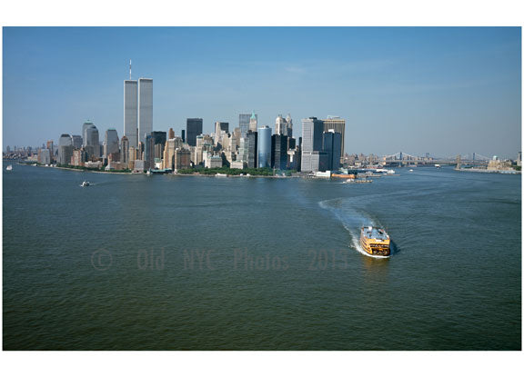 Aerial view of Lower Manhattan with the World Trade center in view A Old Vintage Photos and Images