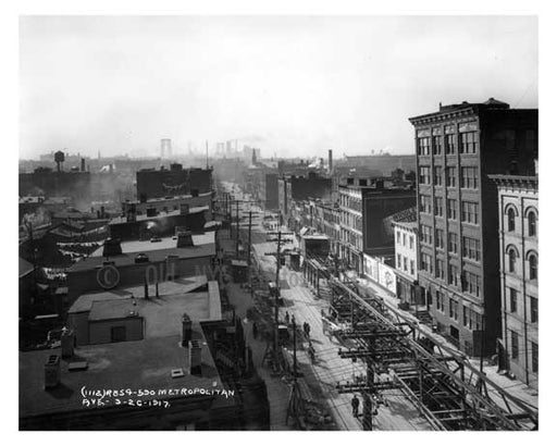 Aerial View of Metropoloitan  Avenue - Williamsburg - Brooklyn, NY 1917 Old Vintage Photos and Images