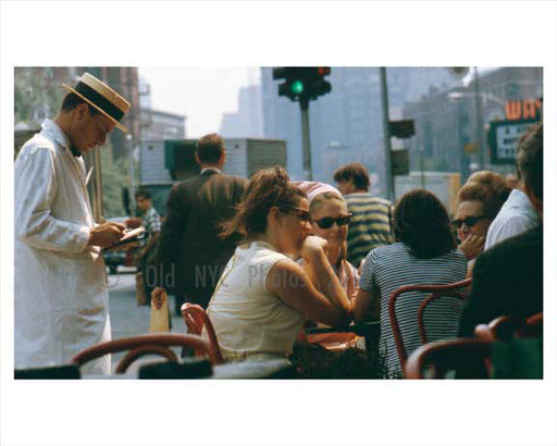 An outdoor restaurant near Waverly theater - Greenwich Village 1965 Downtown Manhattan Old Vintage Photos and Images