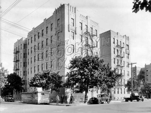 Art Deco apartment house southwast corner Avenue P and West 4th Street, 1935 Old Vintage Photos and Images