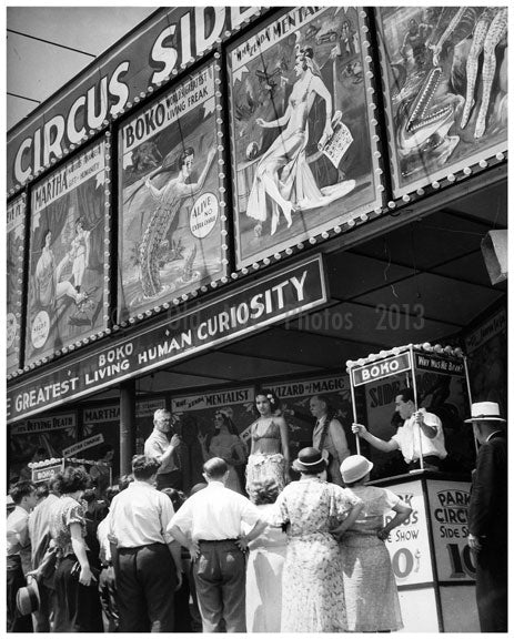 Attractions at Coney Island Boardwalk Old Vintage Photos and Images