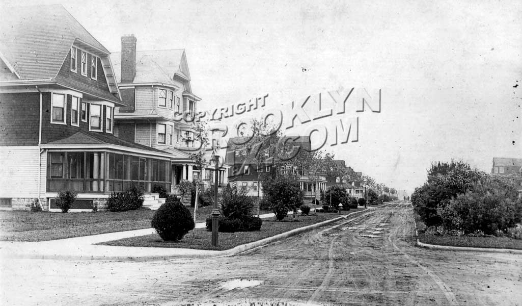 Avenue J looking east from East 21th Street, c.1912 Old Vintage Photos and Images