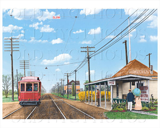 Avenue U station on the Brighton Line looking north (watercolor) 1901 Old Vintage Photos and Images