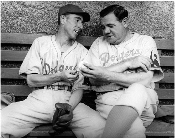 Dodgers Babe Ruth & Jonny Hudson 1938