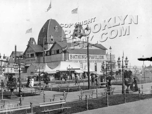 Balmer's Bathing Pavilion, West Brighton, c.1890s Old Vintage Photos and Images