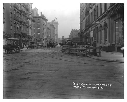 Barclay Street & West Broadway Tribeca NY, NY 1917 Old Vintage Photos and Images
