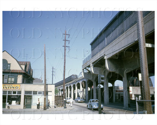 Beach 67th Street Rockaway Subway Queens, NYC 1962 Old Vintage Photos and Images