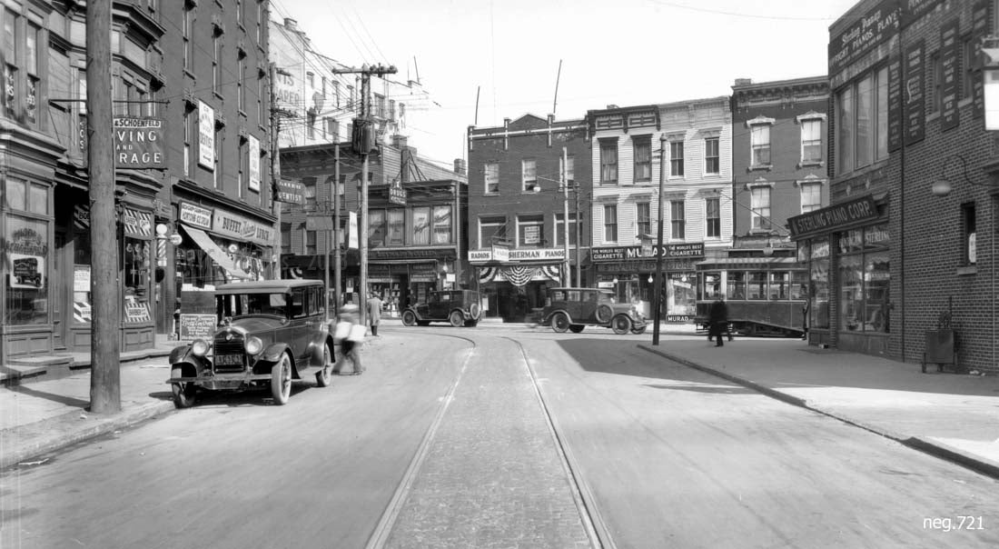 Bedford Avenue looking east to Manhattan Avenue, 1928 Old Vintage Photos and Images