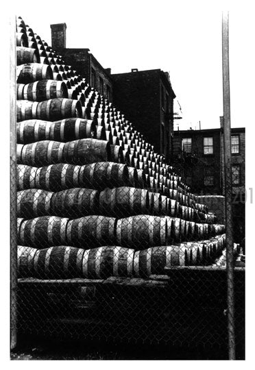 Beer Keg mountain 1950's Greenpoint Brooklyn NY Old Vintage Photos and Images