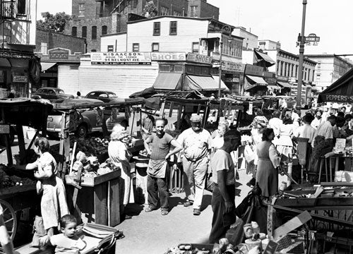Belmont Av. Pushcart market - Brownsville Brooklyn 1950 Old Vintage Photos and Images
