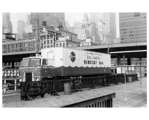 "Ben Franklin" support  truck at the South Street Seaport 1969 Old Vintage Photos and Images