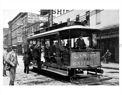 Bergen Street  trolley Brooklyn NY Old Vintage Photos and Images