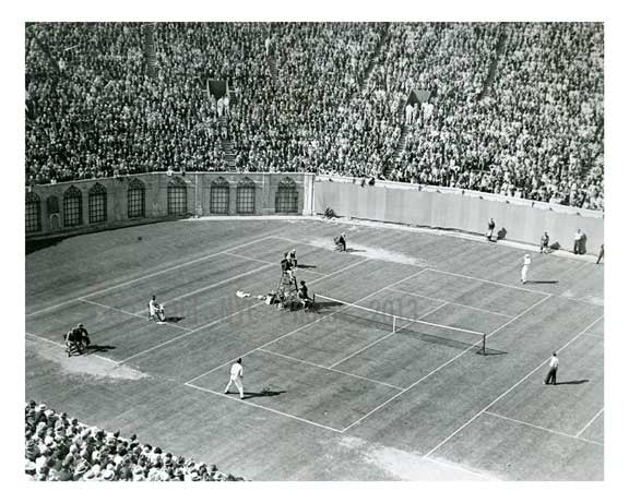Bill Tilden v Costure at US Open - Forest Hills  - Queens - NYC Old Vintage Photos and Images