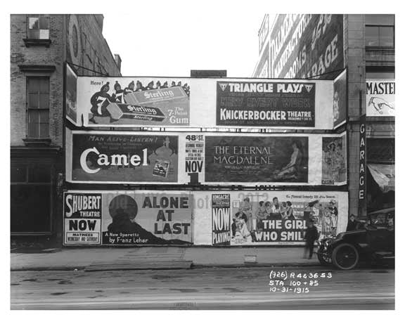 Billboards in Midtown - Manhattan - 1915 Old Vintage Photos and Images