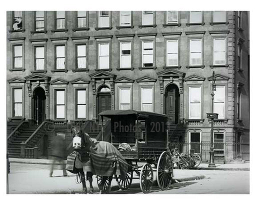 Blanket covered Horse & wagon on Lexington Avenue & 79th Street 1912 - Upper East Side Manhattan NYC Old Vintage Photos and Images