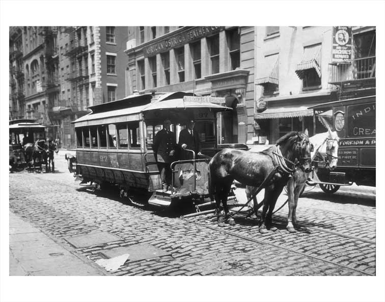 Bleecker Street & Broadway trolley Old Vintage Photos and Images
