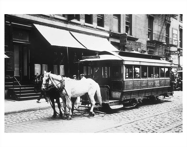 Bleecker Street & Broadway trolley 2 NYC Old Vintage Photos and Images