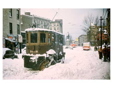 Blizzard with Street Sweeper Crown Heights Brooklyn NY Old Vintage Photos and Images