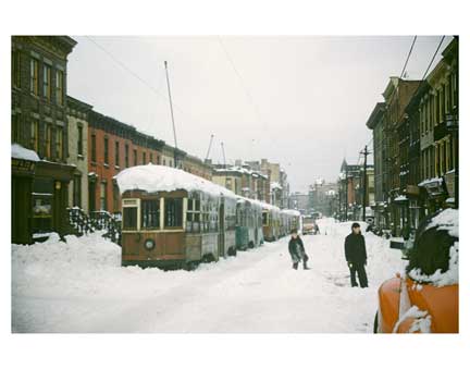 Blizzard with Trolleys Gravesend Brooklyn NY Old Vintage Photos and Images