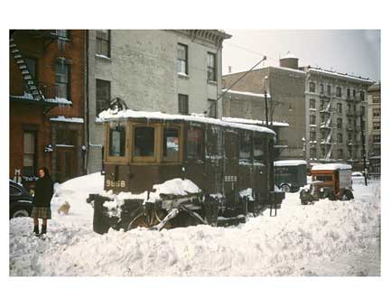 Blizzard with Trolleys 3 - Crown Heights Brooklyn NY Old Vintage Photos and Images