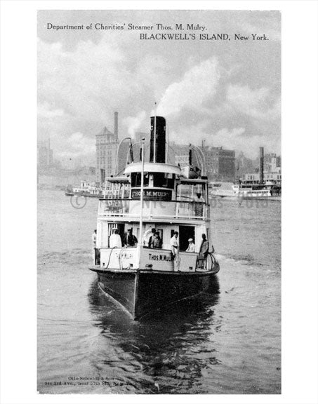 Boat leaving Blackwells Island - now Roosevelt Island Old Vintage Photos and Images