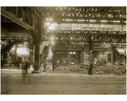 Bowery - East Side at Houston Street 1915 Old Vintage Photos and Images