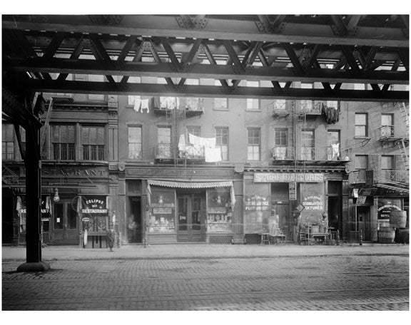 Bowery - east side - between 1st & 2nd Streets 1915 Old Vintage Photos and Images