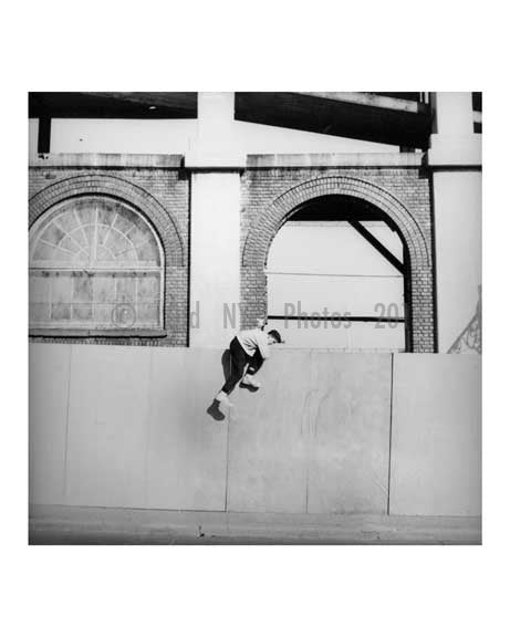 Boy hopping the fence at Ebbets Field before the Demolition  - 1960 - Flatbush  - Brooklyn NY