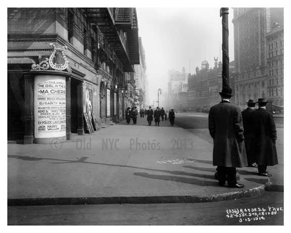 Broadway  & 42nd Street - Midtown Manhattan - NY 1914 D Old Vintage Photos and Images