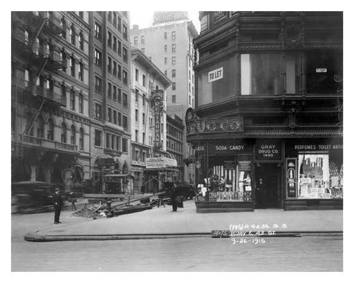 Broadway & 43rd Street - Theater District - Midtown Manhattan 1915 Old Vintage Photos and Images