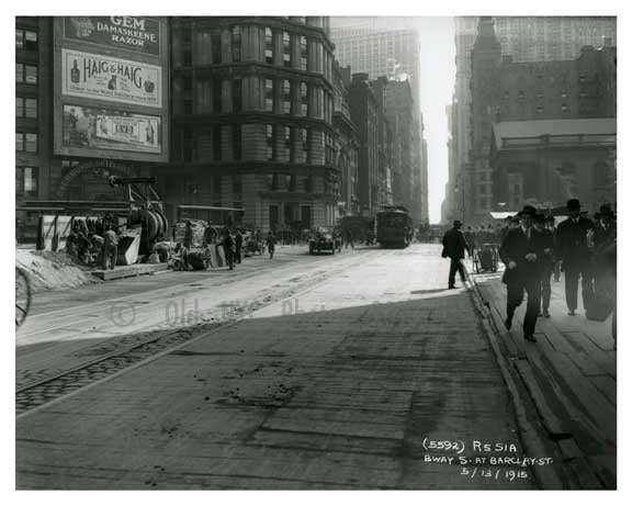 Broadway & Barclay Street - Downtown Manhattan - NYC 1914 A Old Vintage Photos and Images