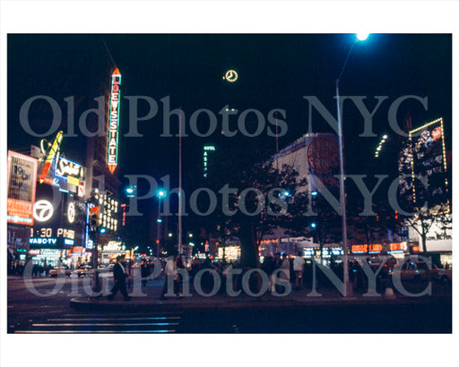 Times Square at night with Channel 7 billboard 1963 Old Vintage Photos and Images