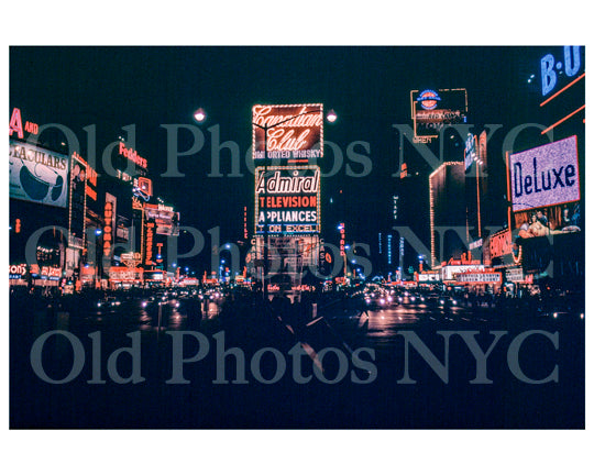 Times Square at night Neon 1963 Old Vintage Photos and Images