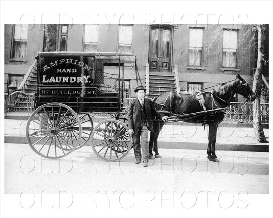 Amphion Hand Laundry wagon 117 Rutledge St circa 1909 Old Vintage Photos and Images
