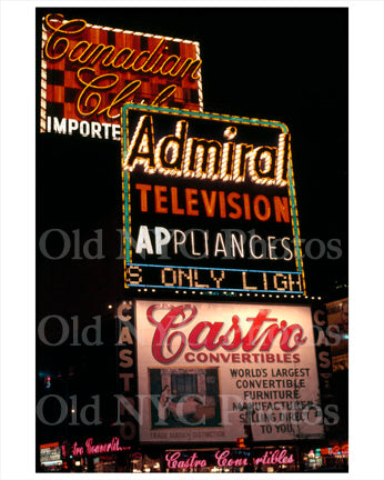 Times Square Admiral TV billboard 1963 Old Vintage Photos and Images