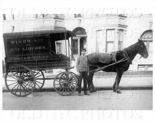 Edward Rieke Wines & Liquors wagon Bedford Ave & Rutledge St Old Vintage Photos and Images