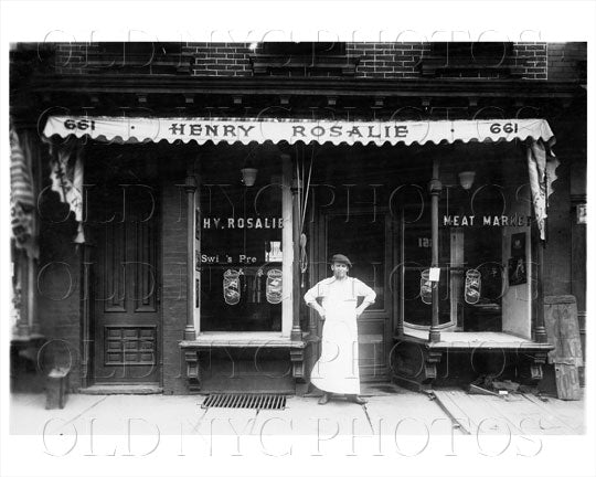 Henry Rosalie meat market store 661 Wythe Ave 1922 Old Vintage Photos and Images