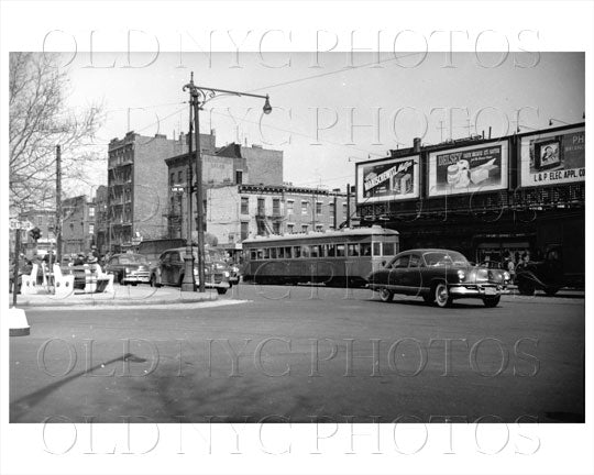 Nostrand Ave 6000 type trolley Roebling & Lee St 1951 Old Vintage Photos and Images