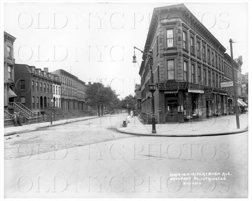 Prospect Place east facing Flatbush Ave Prospect Heights 1914 Old Vintage Photos and Images