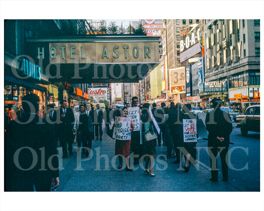 Times Square labor protest 1963 Old Vintage Photos and Images