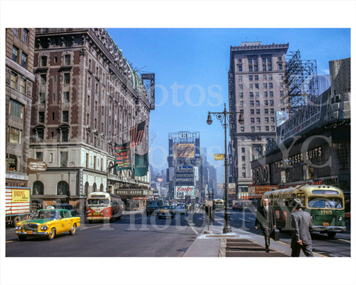 Times Square street island shot 1963 Old Vintage Photos and Images