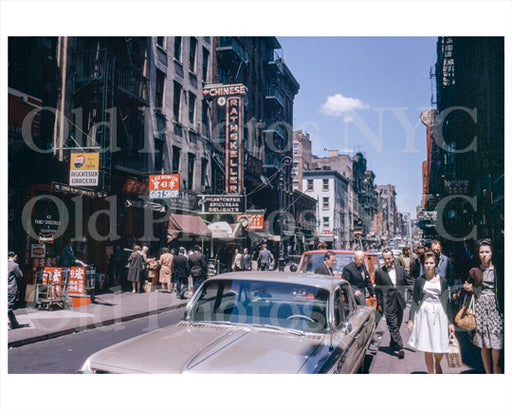 Mott St north to Bayard St Chinatown 1960s Old Vintage Photos and Images